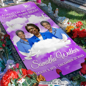 Personalized Memorial Grave Blanket, Custom Memorial Grave Blanket : always in my mind, Forever in my heart