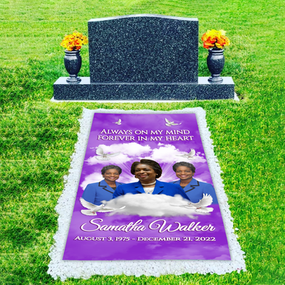 Personalized Memorial Grave Blanket, Custom Memorial Grave Blanket : always in my mind, Forever in my heart