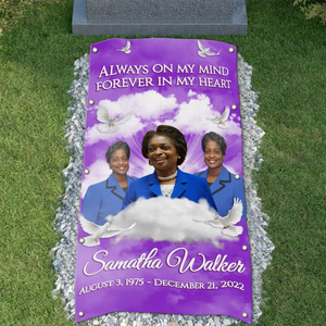 Personalized Memorial Grave Blanket, Custom Memorial Grave Blanket : always in my mind, Forever in my heart