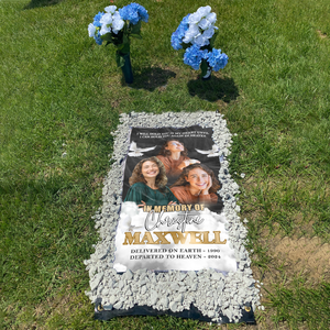 Custom Memorial Grave Blanket :  In memory of