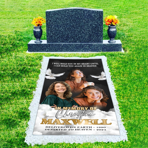 Custom Memorial Grave Blanket :  In memory of