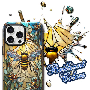 Bee Stained Glass for iPhone 16 Pro Max Case, Bee iPhone 16 Pro Max Case, Bee Phone case, Stained Glass Phone Case