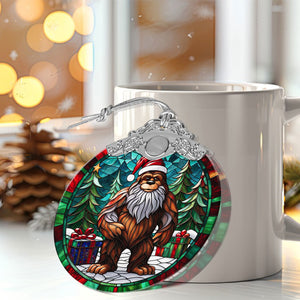 Bigfoot Stained Glass Christmas Glass Ornament, Elegant Holiday Décor for Your Tree, Glass Ornament christmas 2024