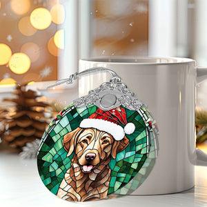 Christmas Dog Stained Glass Ornament | Unique Holiday Gift for Dog Lovers | Chesapeake Bay Retriever