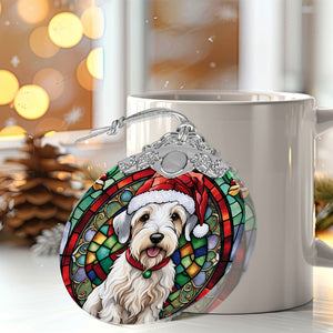 Christmas Dog Stained Glass Ornament | Unique Holiday Gift for Dog Lovers | Sealyham Terrier