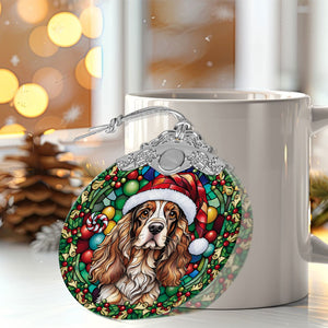 Christmas Dog Stained Glass Ornament | Unique Holiday Gift for Dog Lovers | Cocker Spaniel