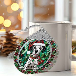 Christmas Dog Stained Glass Ornament | Unique Holiday Gift for Dog Lovers | Dalmatian