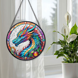 Dragon Stained Glass Suncatcher, Dragon Suncatcher for Windows Stained Glass