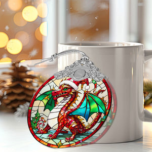 Dragon Stained Glass Christmas Glass Ornament, Elegant Holiday Décor for Your Tree, Glass Ornament christmas 2024