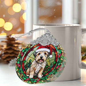 Christmas Dog Stained Glass Ornament | Unique Holiday Gift for Dog Lovers | Glen of Imaal Terrier