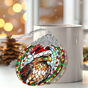 Hawk Stained Glass Christmas Glass Ornament, Elegant Holiday Décor for Your Tree, Glass Ornament christmas 2024