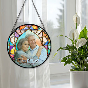 Husband & Wife Stained Glass Suncatcher, Husband & Wife Suncatcher for Windows Stained Glass