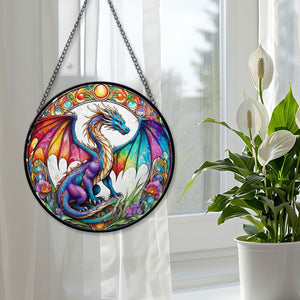 Irina Dragon Stained Glass Suncatcher, Irina Dragon Suncatchers for Windows Stained Glass