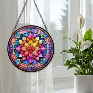 Mandala Stained Glass Suncatcher, Mandala Suncatcher for Windows Stained Glass