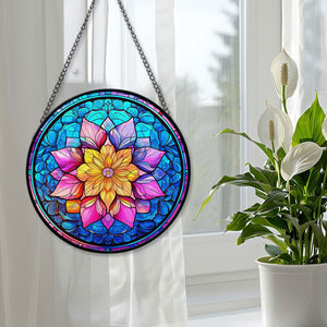 Mandala Stained Glass Suncatcher, Mandala Suncatcher for Windows Stained Glass