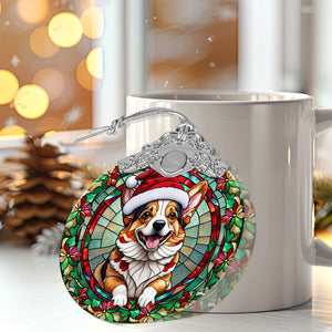 Christmas Dog Stained Glass Ornament | Unique Holiday Gift for Dog Lovers | Pembroke Welsh Corgi 2