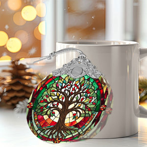 Tree of Life Stained Glass Christmas Glass Ornament, Elegant Holiday Décor for Your Tree, Glass Ornament christmas 2024