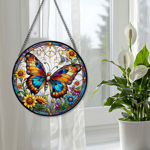 butterfly Stained Glass Suncatcher, butterfly Suncatcher for Windows Stained Glass