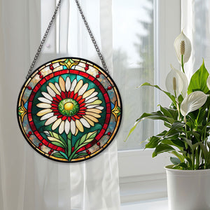 daisy Stained Glass Suncatcher, daisy Suncatcher for Windows Stained Glass