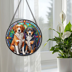 Dogs Stained Glass Suncatcher, Dogs Suncatchers for Windows Stained Glass