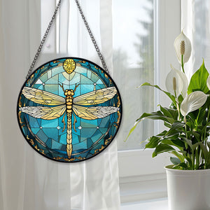 Dragonfly Stained Glass Suncatcher, Dragonfly Suncatchers for Windows Stained Glass