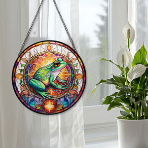 Frog Stained Glass Suncatcher, Frog Suncatchers for Windows Stained Glass