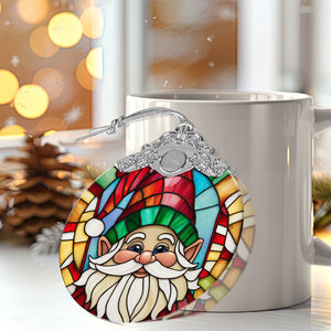 Gnome  Stained Glass Christmas Glass Ornament, Elegant Holiday Décor for Your Tree, Glass Ornament christmas 2024