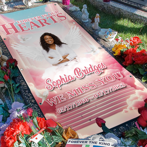 Personalized Memorial Grave Blanket, Custom Memorial Grave Blanket : Forever in our hearts, we miss you