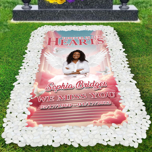 Personalized Memorial Grave Blanket, Custom Memorial Grave Blanket : Forever in our hearts, we miss you