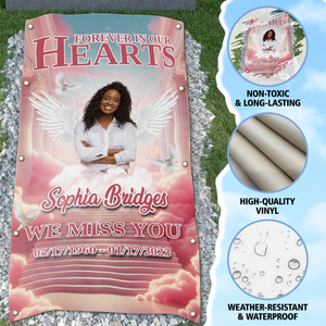 Personalized Memorial Grave Blanket, Custom Memorial Grave Blanket : Forever in our hearts, we miss you