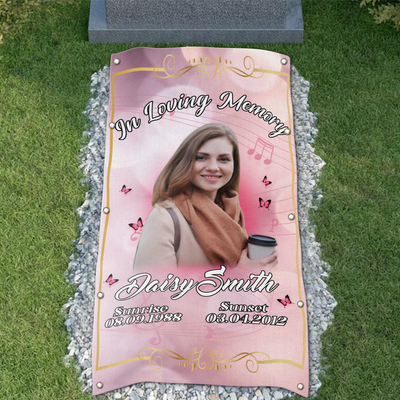 Custom Memorial Grave Blanket : In Loving Memory Of Name Grave Blanket A11