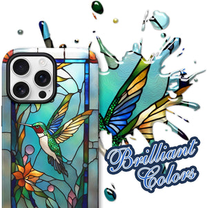 Hummingbird Stained Glass for iPhone 16 Pro Max Case, Hummingbird iPhone 16 Pro Max Case, Hummingbird Phone case, Stained Glass Phone Case