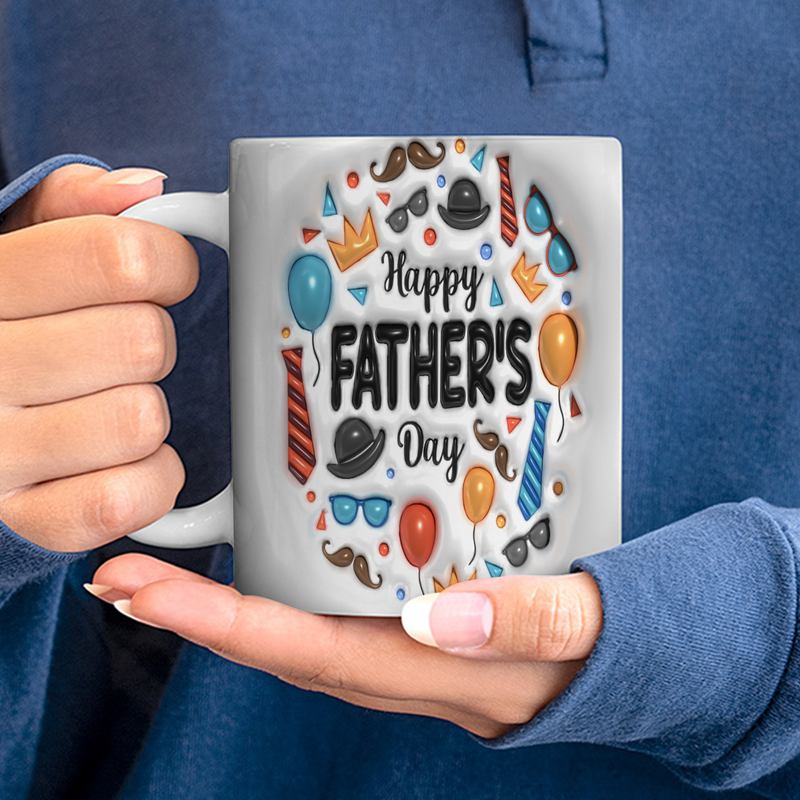 Father's Day Mug Gift, Dad 3d Mug, 3D Mug Gift For Dad : Happy Father's Day