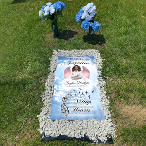 Custom Memorial Grave Blanket : Gone But Never Forgotten