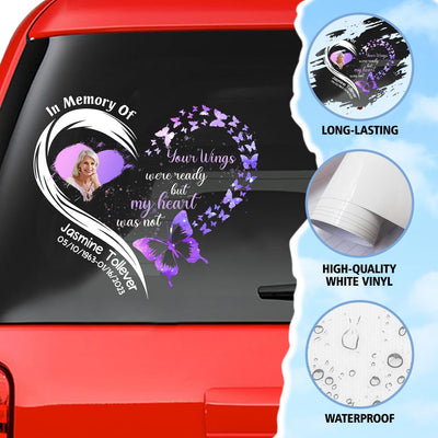 Custom In Loving Memory Sticker Personal Memory Decal Car : In Memory of,  your wings were ready
