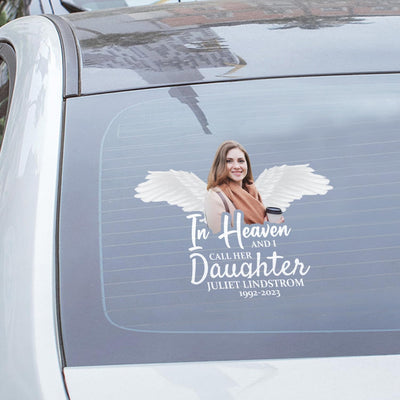 Custom In Memorial Sticker Personal Memory Decal Car :  in heaven i call her daughter