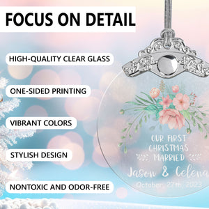 First Christmas Married Glass Ornaments: Elegant Holiday Keepsakes for Newlyweds 2024 - A44