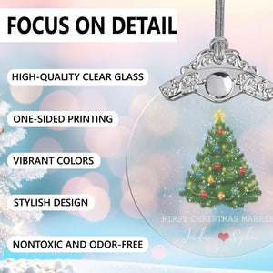 First Christmas Married Glass Ornaments: Elegant Holiday Keepsakes for Newlyweds 2024 - A40