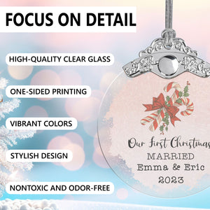 First Christmas Married Glass Ornaments: Elegant Holiday Keepsakes for Newlyweds 2024 - A35