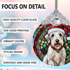 Christmas Dog Stained Glass Ornament | Unique Holiday Gift for Dog Lovers | Sealyham Terrier