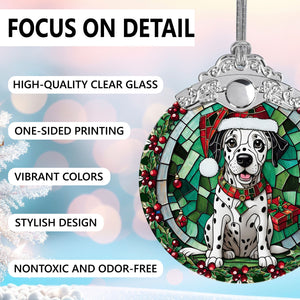 Christmas Dog Stained Glass Ornament | Unique Holiday Gift for Dog Lovers | Dalmatian