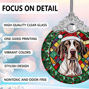 Christmas Dog Stained Glass Ornament | Unique Holiday Gift for Dog Lovers | English Pointer 2