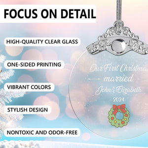 First Christmas Married Glass Ornaments: Elegant Holiday Keepsakes for Newlyweds 2024 - A13