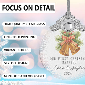 First Christmas Married Glass Ornaments: Elegant Holiday Keepsakes for Newlyweds 2024 - A03