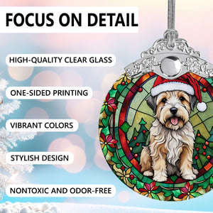 Christmas Dog Stained Glass Ornament | Unique Holiday Gift for Dog Lovers | Glen of Imaal Terrier