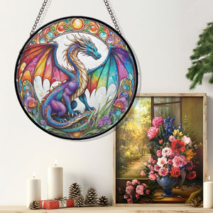 Irina Dragon Stained Glass Suncatcher, Irina Dragon Suncatchers for Windows Stained Glass