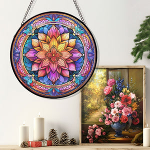 Mandala Stained Glass Suncatcher, Mandala Suncatcher for Windows Stained Glass