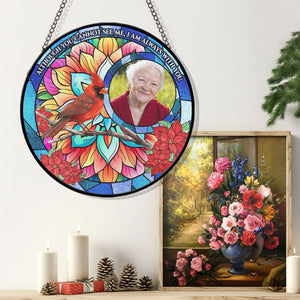 Memorial Stained Glass Suncatcher, Memorial Suncatcher for Windows Stained Glass : Although you cannot see me, I Am always with you