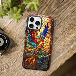 Phoenix Stained Glass for iPhone 16 Pro Max Case, Phoenix iPhone 16 Pro Max Case, Phoenix Phone case, Stained Glass Phone Case