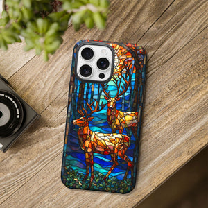 Reindeer Stained Glass for iPhone 16 Pro Max Case, Reindeer iPhone 16 Pro Max Case, Reindeer Phone case, Stained Glass Phone Case